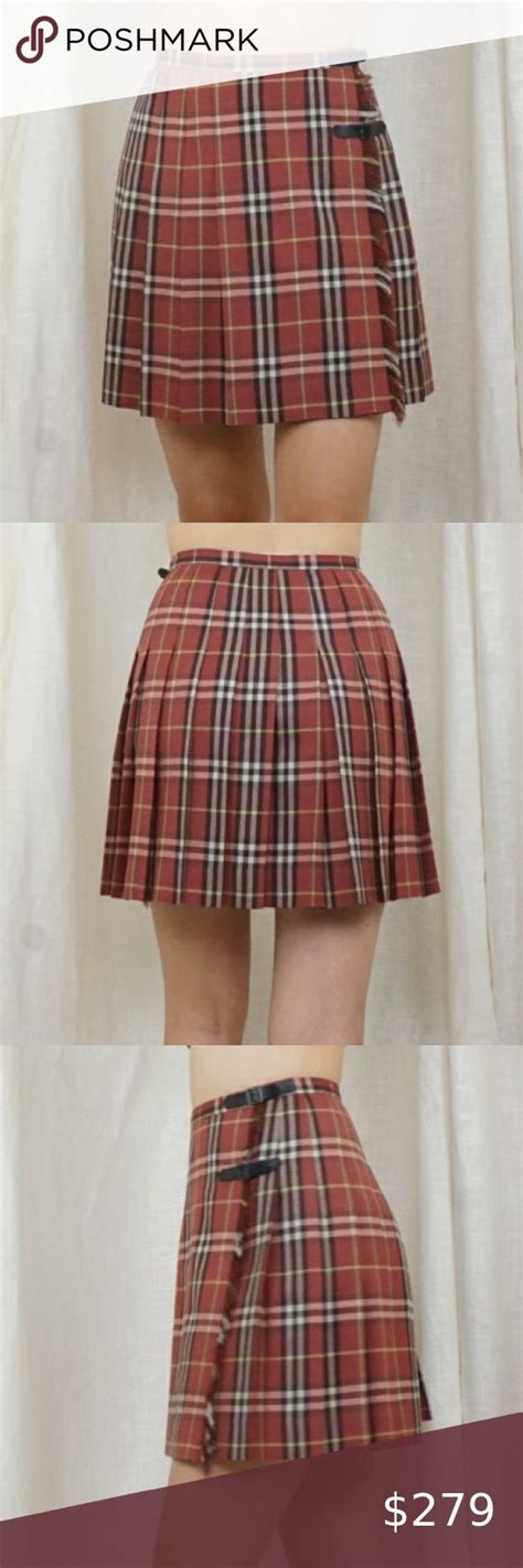 Burberry Check Wrap Mini Skirt With Fringe 